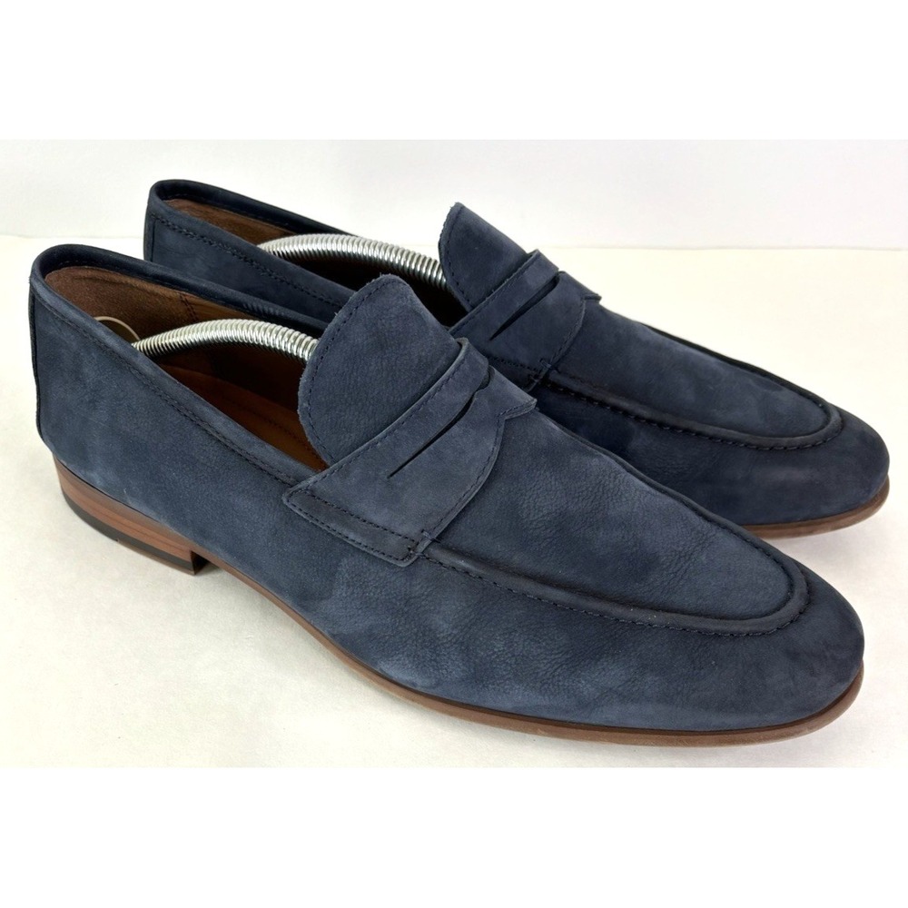 Ferro Aldo DYLAN Men's Penny Loafers Slip-On Dress Shoes Size 11 Blue Suede